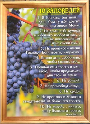 Картина в рамке "10 заповедей" Виноград 25х35 (ТС)