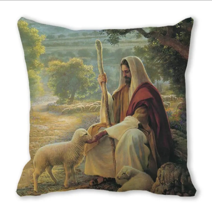 Подушка Пастырь с овечкой  (ЛН)
