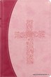 Библия 048 DT ZTI (Крест из цветов, лиловая/розовая, термо винил)