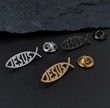 Значок на цанге Рыбка зол.сер.черн (ЛН)